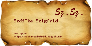 Szőke Szigfrid névjegykártya