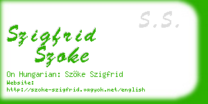 szigfrid szoke business card