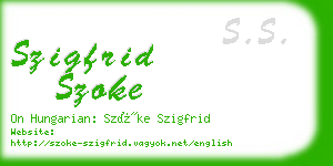 szigfrid szoke business card